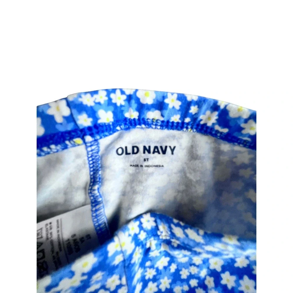 Old Navy Kids Girls Blue Floral Daisy Print Leggings‎ Pants Size 5T